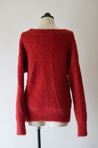 Maglione cardigan nonno Forever 21 rosso ruggine marrone maglia sfocata scollo a V donna L - Foto 18 di 24