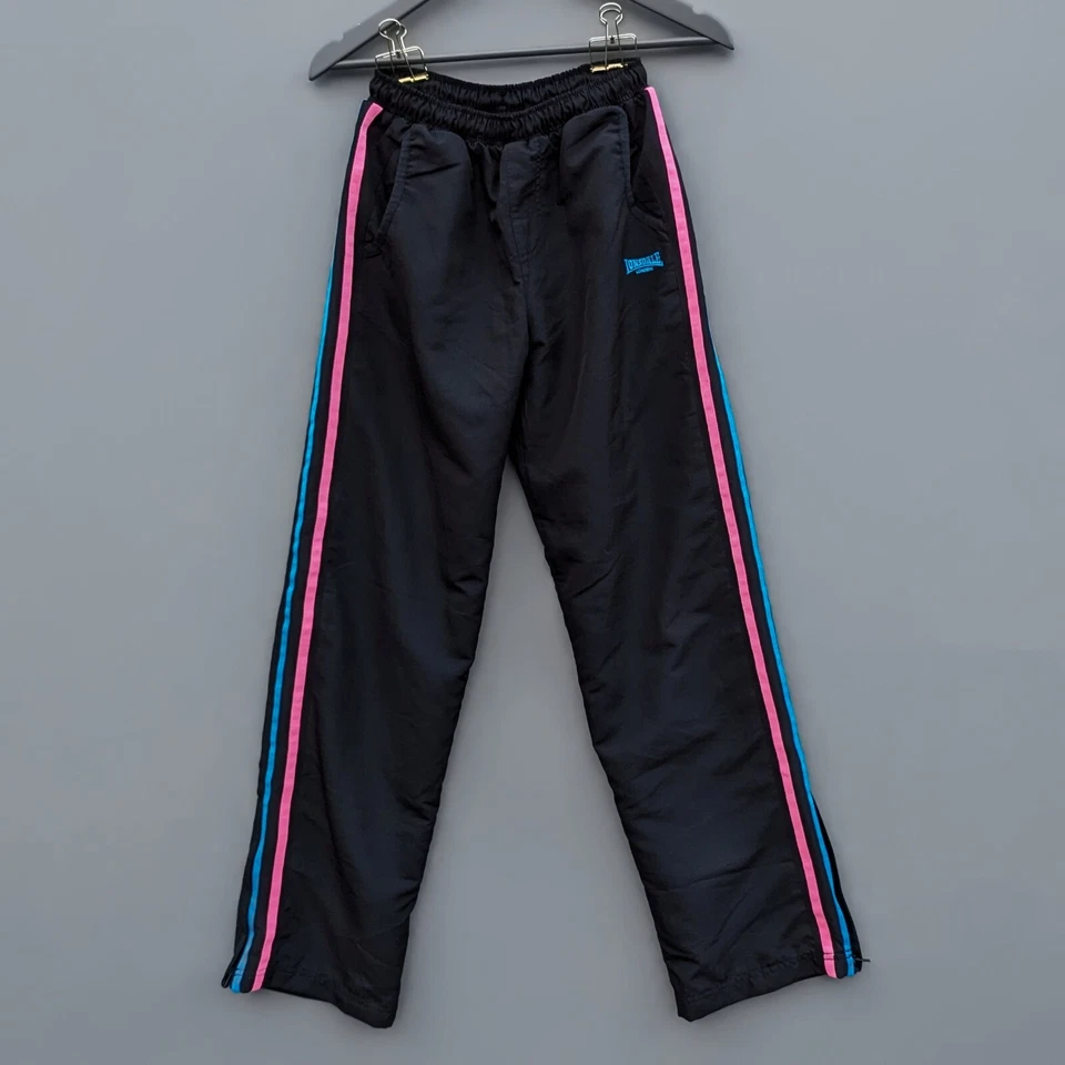Lonsdale Girls Tracksuit Bottoms Trousers Joggers Lined Pink Blue Stripe 13 yrs - Image 2 of 4