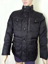 DANIEL CREMIEUX LINED JACKET WITH HOOD MENS BLACK NYLON WINTER  SMALL