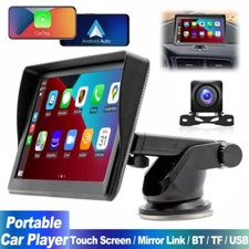 7" Universal Touch Portable Screen Car Stereo Radio Apple/Android CarPlay Auto