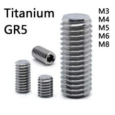 Titanium GR5 Hex Socket Set Screws Flat Point Grub Screws DIN913 M3 M4 M5 M6 M8
