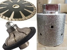 1 1/4" Ogee Bullnose Router Bit marble Concrete 2" Grinding Drum 5" Convex Blade