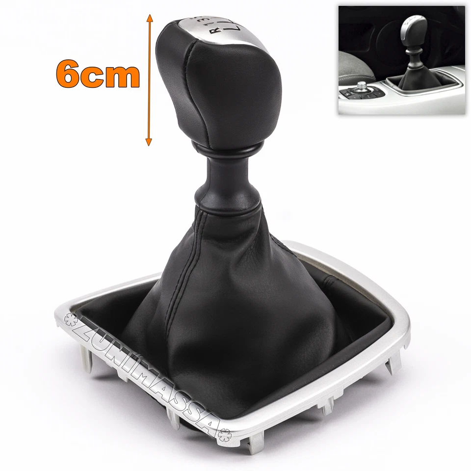 para RENAULT LAGUNA 3 III BT PALANCA DE CAMBIO 6 VELOCIDADES POMO CUERO PERILLA - Imagen 3 de 4