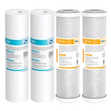 2-Stage Reverse Osmosis 10"x2.5" Sediment Carbon Block Water Filter Whole House