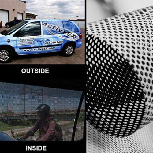 One-Way Perforated Vinyl Privacy Car/Home Window Film Adhesive Glass Wrap Roll - Picture 2 of 12