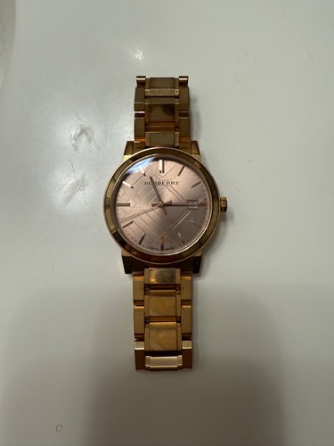 Burberry The City 38mm Rose Gold-Tone Stainless Steel Case, Rose Gold-Tone...