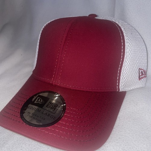 New Era Golf 2 Tone Blank Hat Cap New Fitted Size M/L Maroon / White Strech Fit - Picture 2 of 7