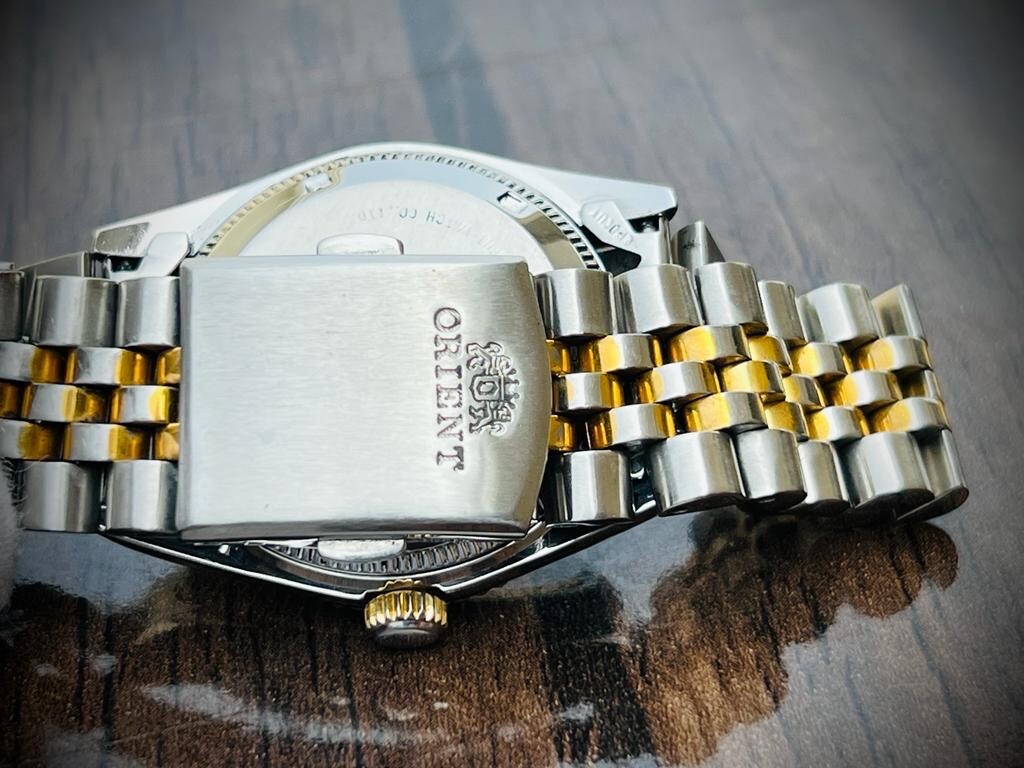 Orient President 100m Diamond Dial Jubilee Mens Watch Automatic 2/Tone