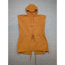 Woolrich Anorak Vest Hooded Sleeveless Pockets Drawstring Waist Medium Heritage