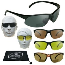 Sport Reader Bifocal Sunglasses Cycling Golf Yellow Clear Grey Lenses