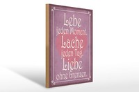Holzschild Spruch 30X40 Cm Lebe Jeden Moment Lache Liebe Deko Schild Wooden Sign
