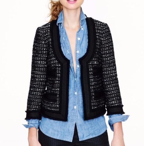 black shimmering tweed jacket 