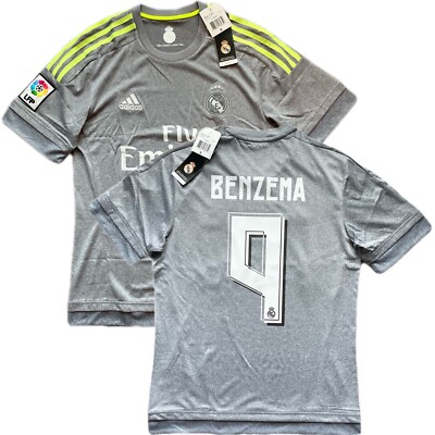 2015/16 Real Madrid Away Jersey #9 Benzema Small adidas Soccer La