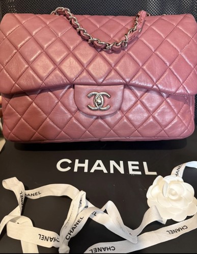 CHANEL Classic Single Flap Jumbo Lambskin SHW Blush Rose Pink + Box + Dustbag