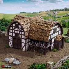Country Stables Wattle  Daub Building 3D Printed Tabletop Terrain DND 28mm 