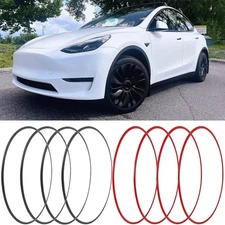 For Tesla Model Y X S 3 4PC Aluminum Wheel Rim Protector Guards Hub Rim Cover