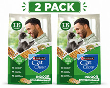 2 Pack Purina Cat Chow Indoor Hairball Healthy Weight Cat Food Chicken 3.15 lb