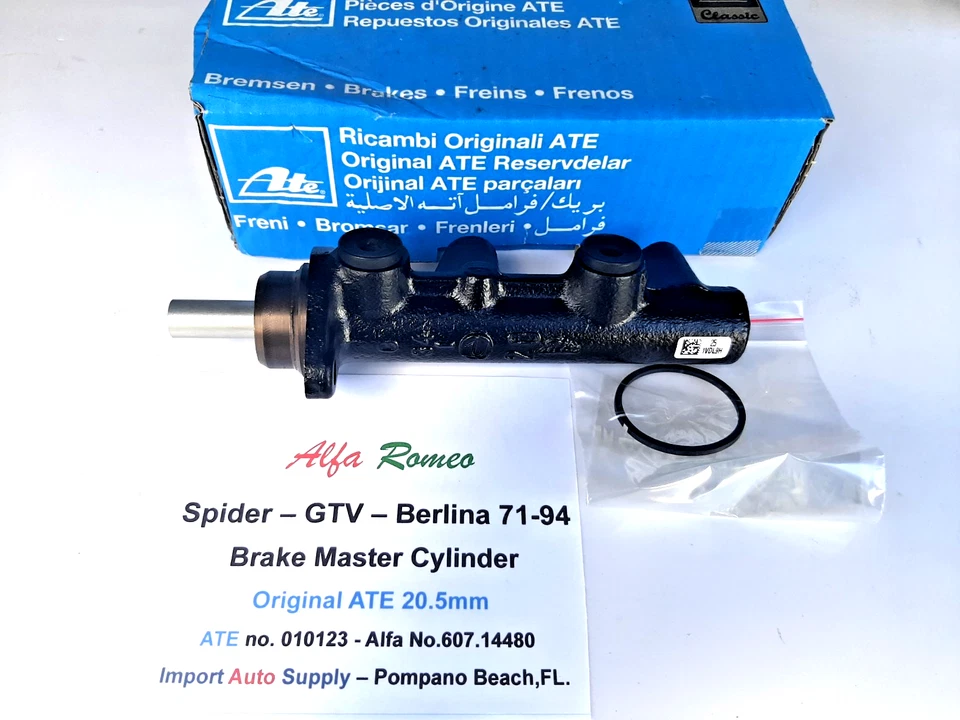 Maestro de freno Alfa Romeo Spider 71-94, GTV 71-74, Berlina 71-74 OEM ATE- 20,5 mm Foto 2 de 3
