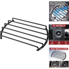 12" Metal Bar Grille Audio Speaker Subwoofer Grill Cover 6 Bars Black Universal