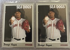 2 DENYI REYES lot 2019 Topps Heritage Minors Sea Dogs Samsung Lions Red Sox