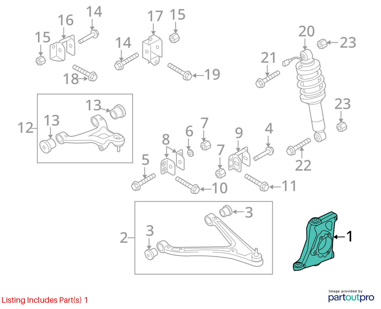 Audi R8 V10 Spyder Front Right Side Spindle Knuckle 420407246F 2008 - 2015 OEM