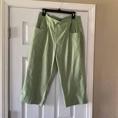 RUBY RD. Women s Lgt Olive SLIMMING CONTOUR WAISTBAND PULLON CAPRIS SIZE 14 NWT