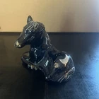 Fenton Glass Horse Pony Foal Black With Moon Hand Painted Signed