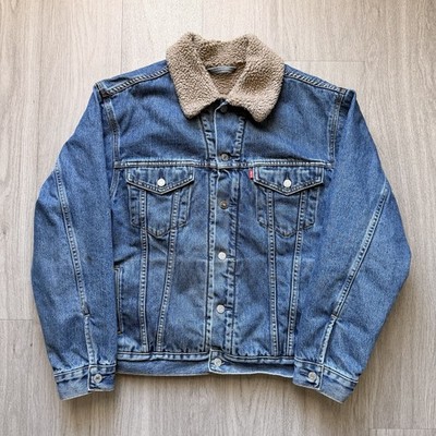 Levis 70520-3790 sherpa lined jean denim jacket trucker Men's size L Large