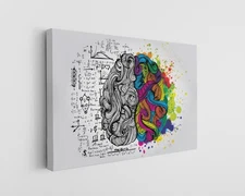 Left And Right Brain Canvas Art Creative Vs Logical Mindset Print