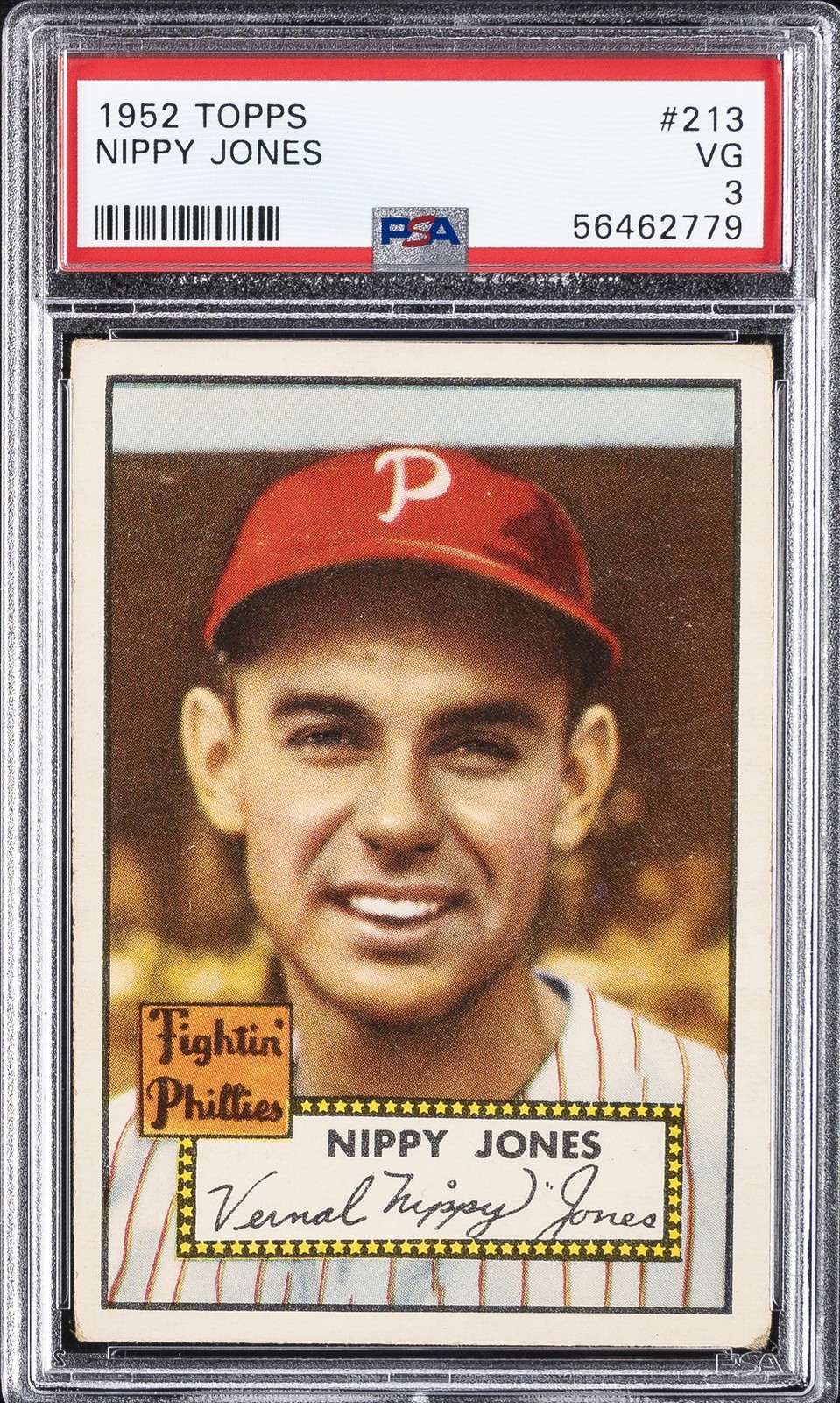 1952 TOPPS #213 NIPPY JONES PSA 3