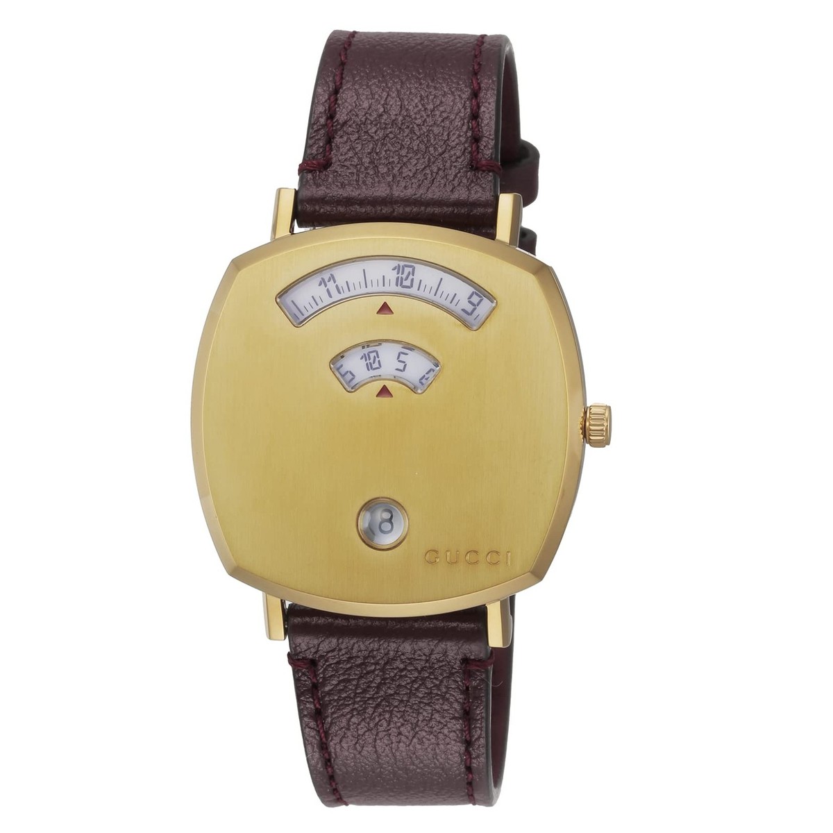Gucci Grip Yellow Gold PVD Leather Strap 35mm Unisex Watch