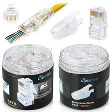 Everest Media Solutions RJ45 Cat6 Pass Through Quantity 100/100, Transparent