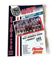 West Bromwich Albion v Barnsley football programme Division 2 7th May 1988