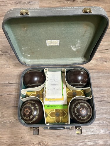 Henselite Lawn Bowls Original Case & More - Super Rare! Size 5 1/8