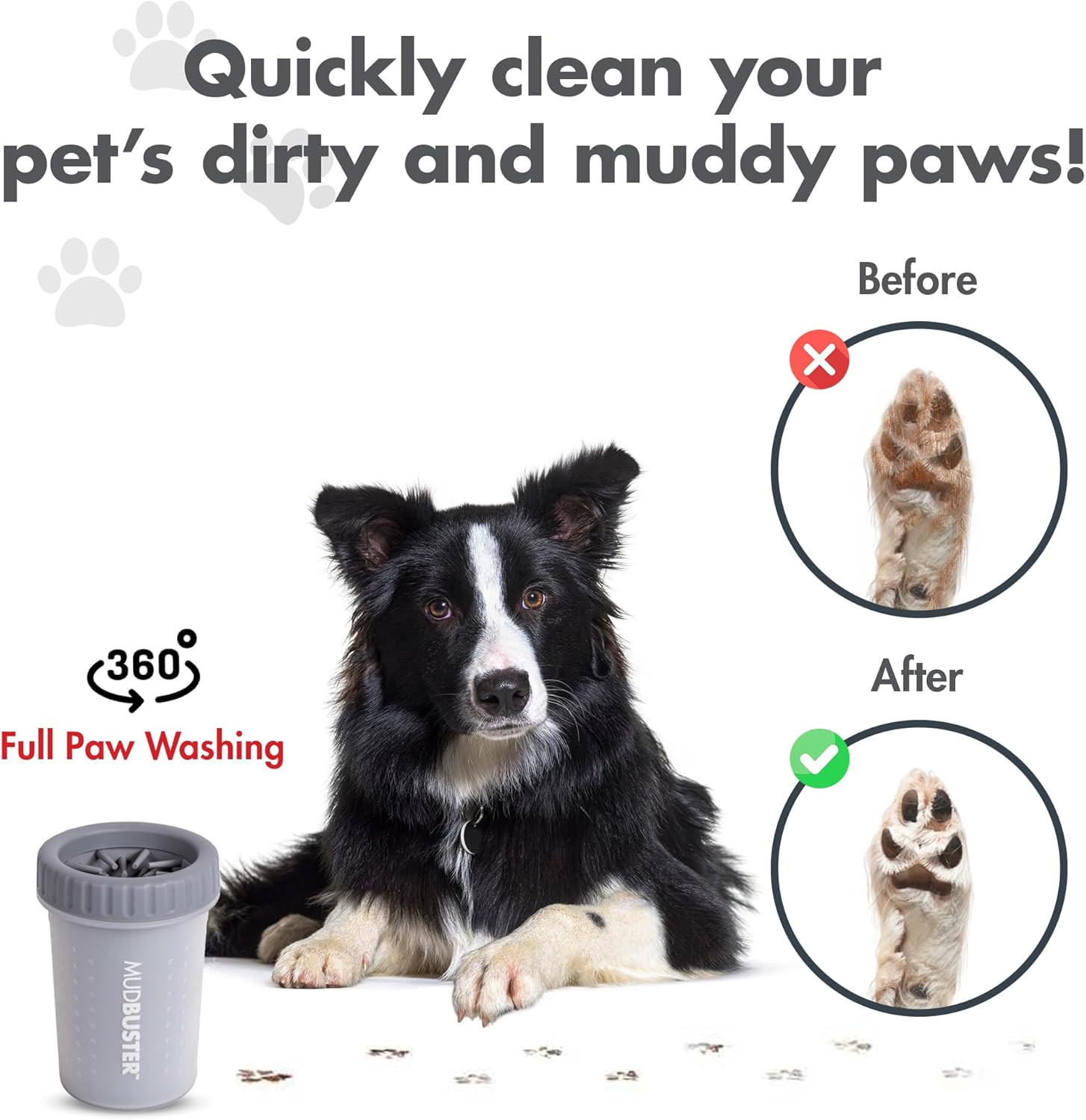 Mudbuster - Accessorio Portatile per Pulire Le Zampe Del Cane, Misura Media, Col foto 4