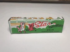 Vtg STAR Toy Harmonica Souvenir W/Box Nickel Plated & Red Wood New Old Stock