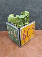 California License Plate Boxes/Planters, Metal Colonial Tin Works