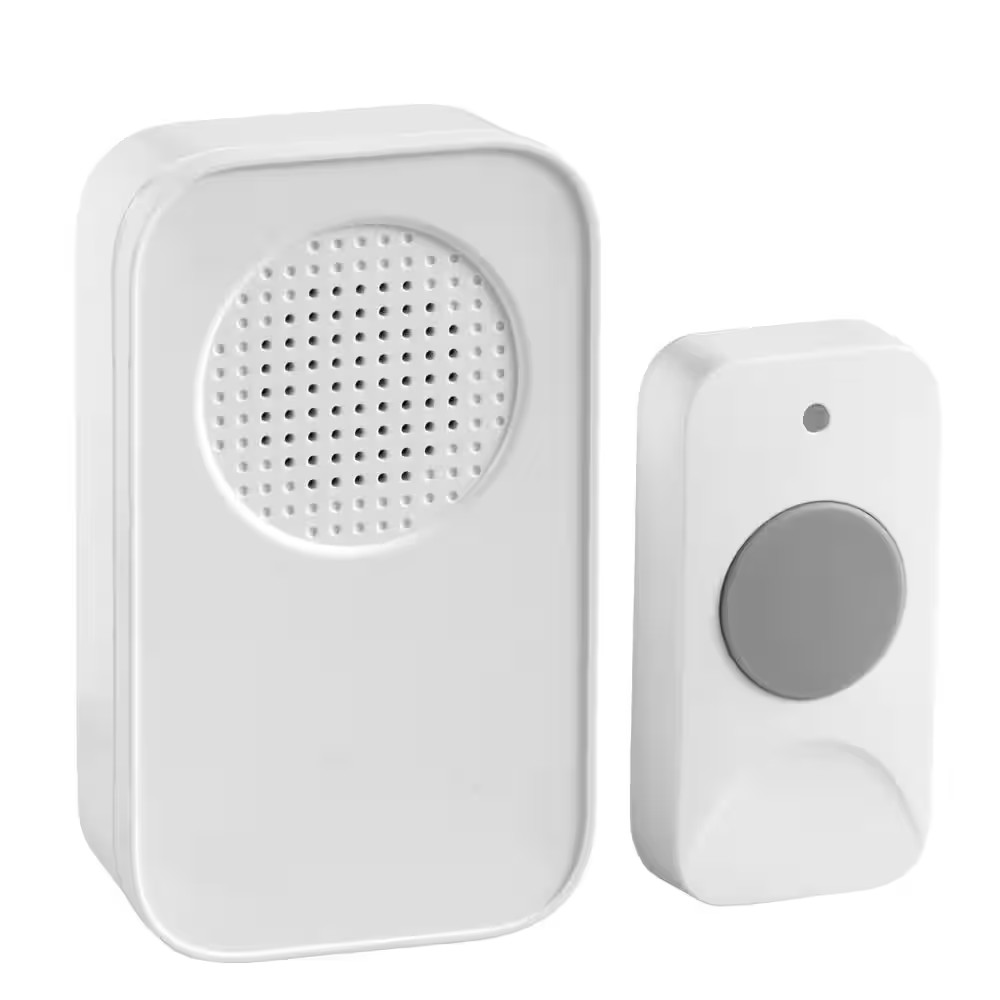 Plug-In Wireless Door Chime Kit with Remote, 150 ft.Push But
