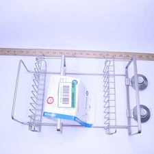 Idesign Everett Push Lock Suction Shower Caddy 2-Shelves Satin 23592CX-RW3237