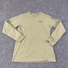 Patagonia Shirt Mens Small Green Responsibili-Tee Long Sleeve Logo Graphic Tee