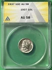 1937 Mercury Dime AU Condition