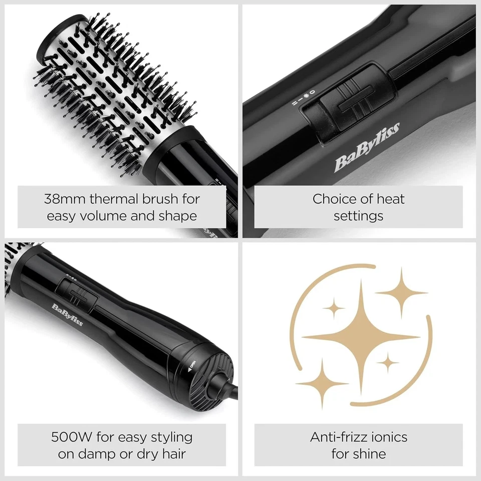 BaByliss 2764U Flawless Volume Hot Air Brush Styler 38mm Titanium-Ceramic Barrel - Image 3 of 4