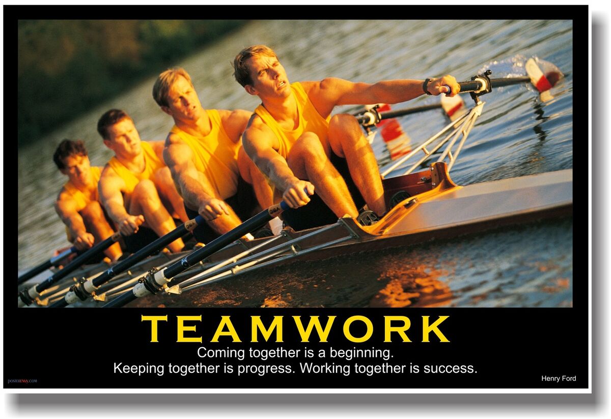 &quot;WE ARE ONE“ Motivational TEAMWORK POSTER - Henry Ford Quote - Sports