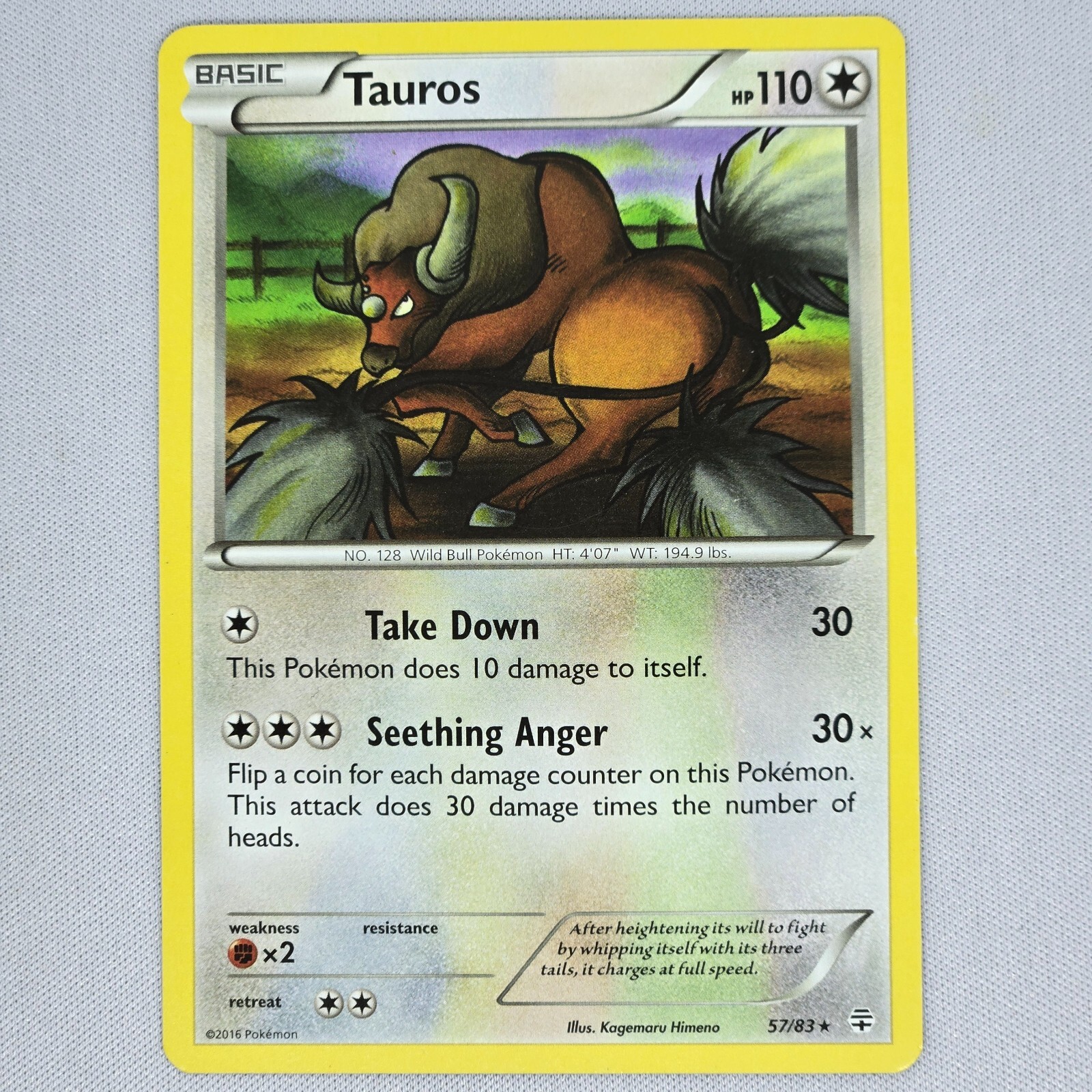 Tauros 57/83 Generations Regular Non Holo Rare Pokemon Card TCG English LP