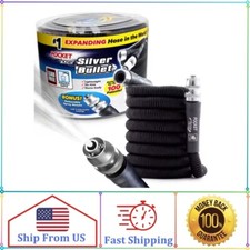 Pocket Hose Silver Bullet 50 ft Turbo Shot Nozzle Multiple Spray Garden Hose