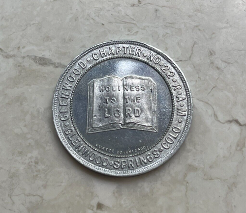 Glenwood Springs Colorado CO Chapter No 22 RAM Mason Masonic Penny Token