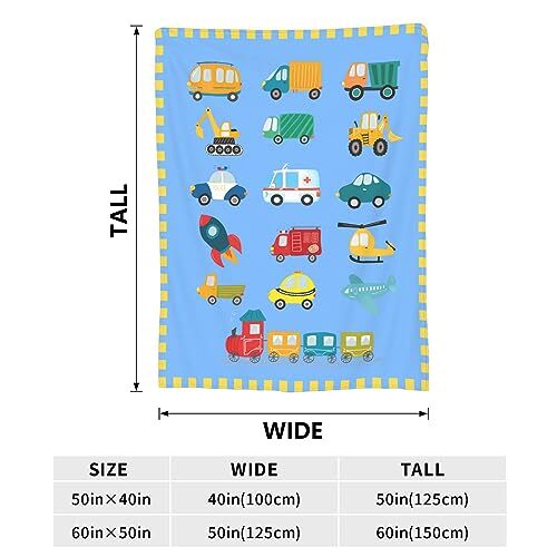 toon Throw Blankets for Boys, Warm Lightweight Flannel Blanket, 50"x40" Car - Bild 2 von 7