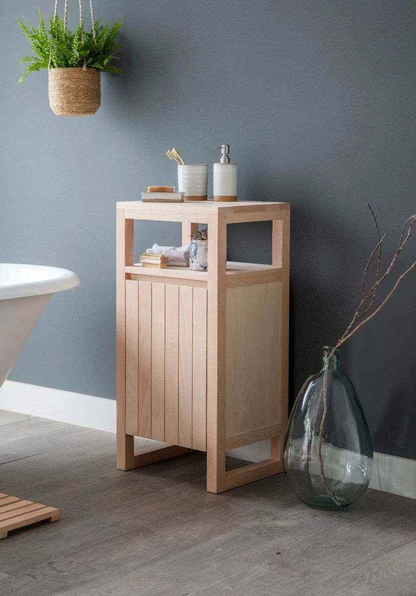 Contemporary Style Wooden Beech Bathroom Shelves Southbourne Storage Cabinet