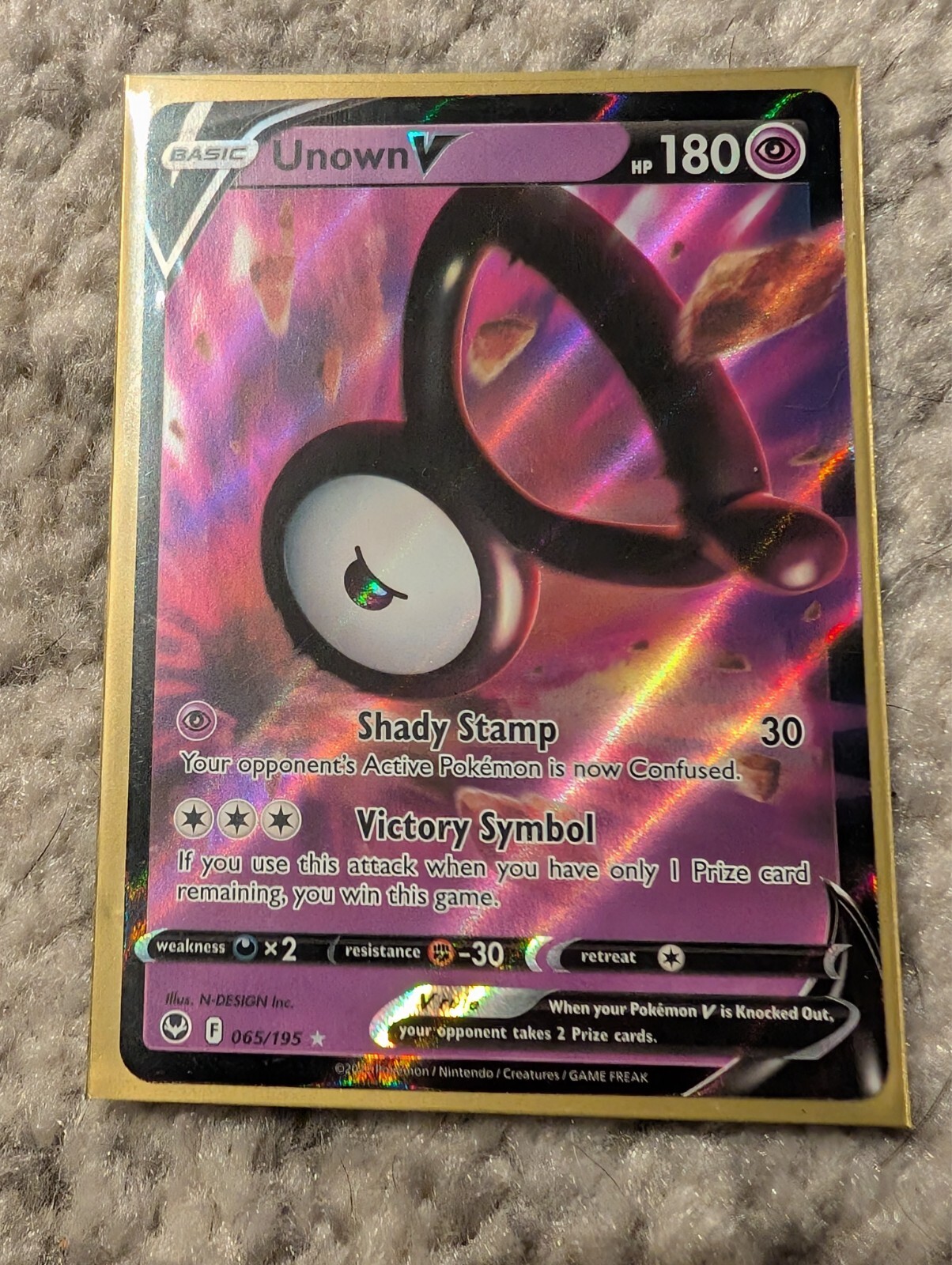 2022 Pokemon TCG: Silver Tempest #065/195 Unown V Ultra Rare NM