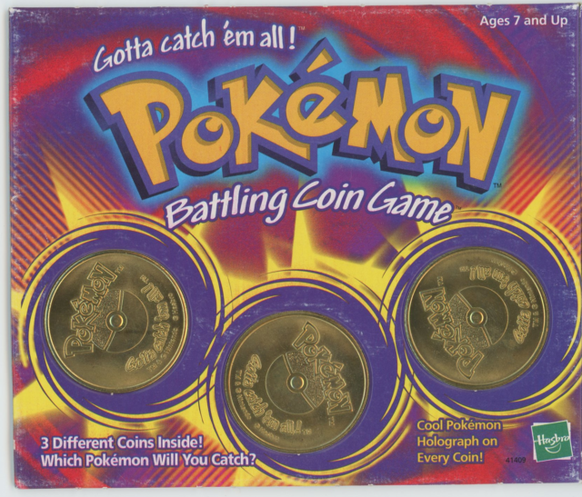 Hasbro Pokemon Battling Coin Game 3 Unique Coins 1999 for sale